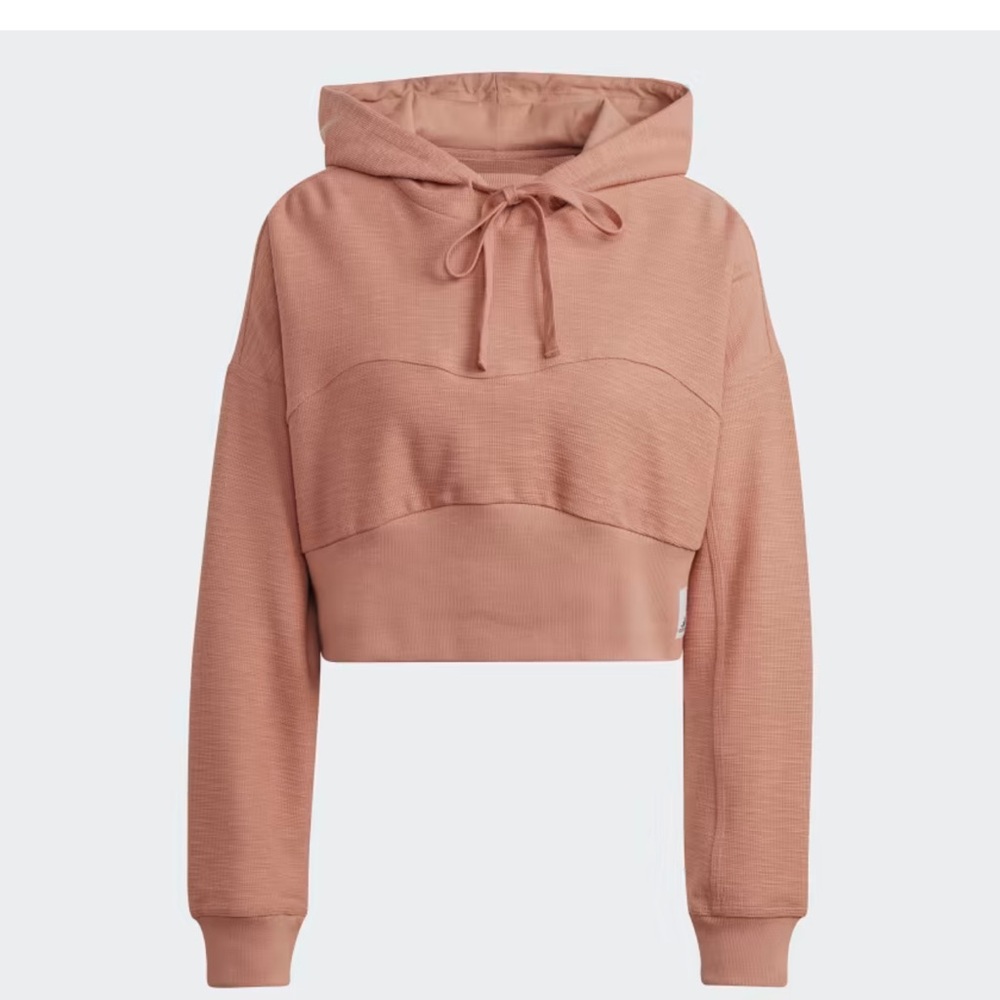 NWT - Adidas Lounge Terry Loop Cropped Hoodie in Clay Strata - Small